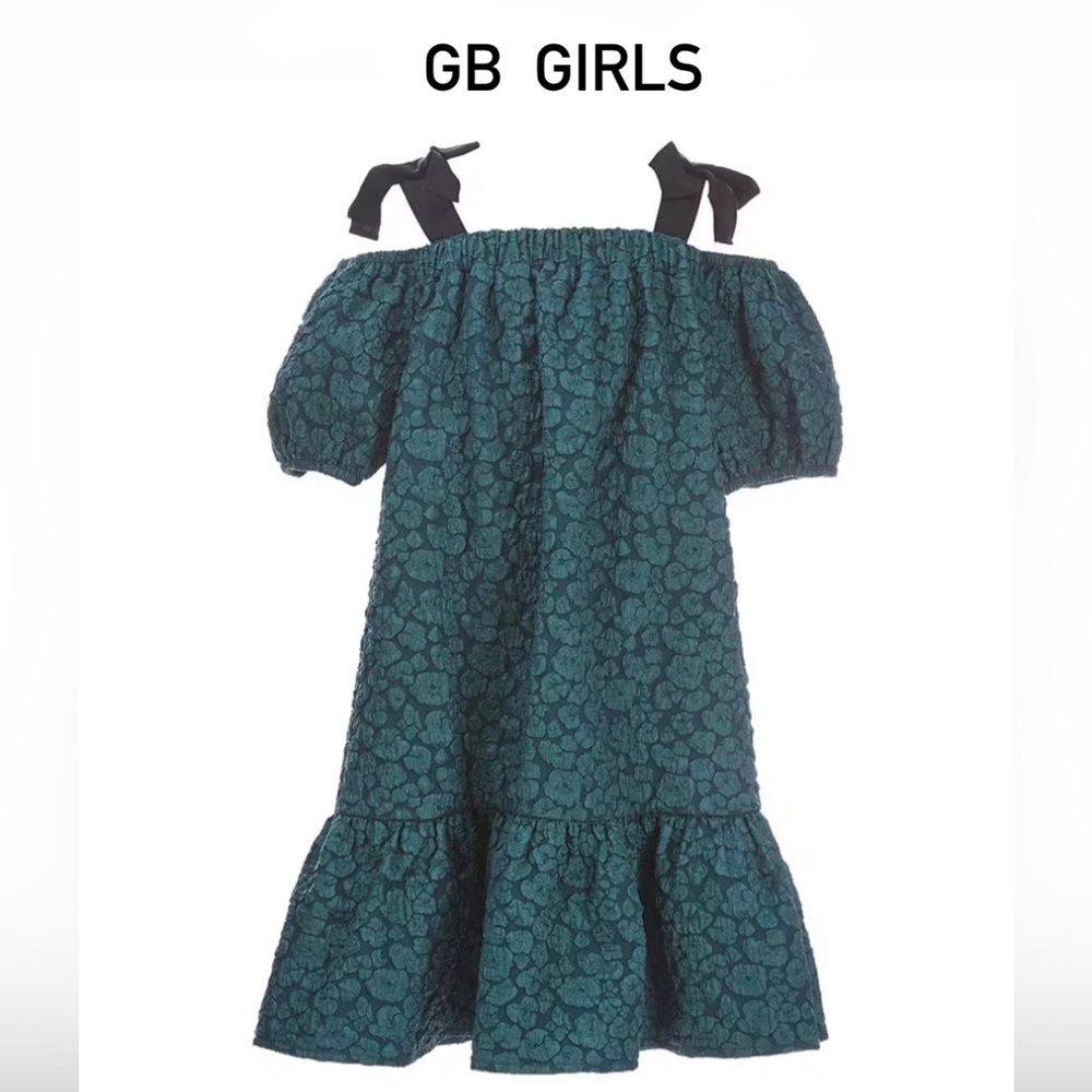 GB
Girls Tie Shoulder Floral Jacquard
Drop Waist Dress